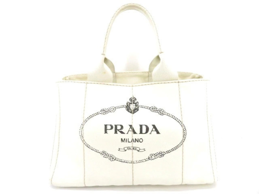Prada Canapa handbag canvas Ivory White